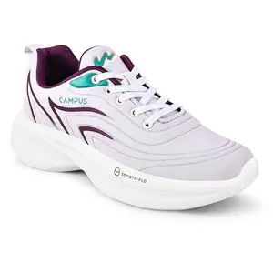 Campus Women's Camp-Candid Running Shoes WHT/D.Purple - 8UK/India