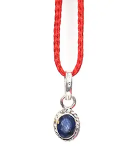 RUDRADIVINE 5.25 Ratti Blue Sapphire/Neelam Stone Silver AAA Gemstone Pendant for Men and Women