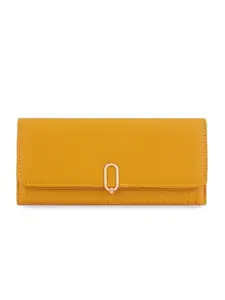 E2O Glamorous Yellow Quilted Metallic Touch Wallet for Women