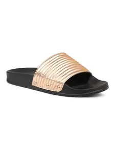 Inc.5 Women Rose Gold Textured Open Toe Flats