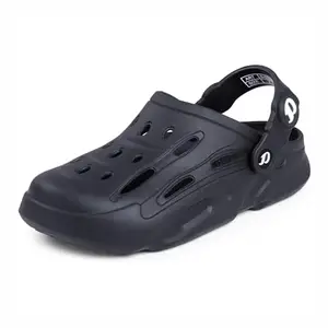 DOCTOR EXTRA SOFT Men Premium Casual Ultra Soft Clogs/Sandals with Adjustable Back Strap for Adult|Comfortable & Lightweight|Stylish & Anti-Skid|Waterproof & Everyday Use Mules D-535, Black, 10 UK