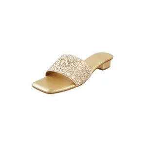 Metro Women’s Gold Elegant Woven Heel Slides UK/5 EU/38 (35-1298)