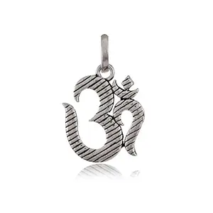 NEMICHAND JEWELS Silver 925 Om Pendant Locket (OM2)