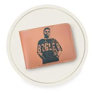Savri Personalized Photo Engraved Wallet with Customized Message Engraved on it. | for Birthday, Anniversary or Special Occasions for Dad | Man | Brother | Fiancé (TAN)