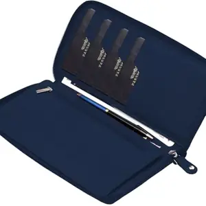 WildHorn Black Men's RIFD Protected Genuine Leather Passport Holder/Cheque Book Holder/Document Holder