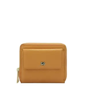 Da Milano Small Leather Wallet for Women - Apricot Crush