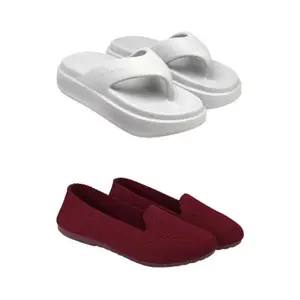 ZENWEAR Extra Soft Classic Casual wear with Ultra Soft Flexibility Technology Heels for Women's/Girl's(6108+2015)(8) Multicolor