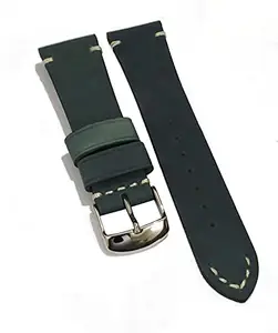 Ewatchaccessories 19mm Genuine Leather Watch Band Strap Fits BVA 96A118 Blue Silver Buckle
