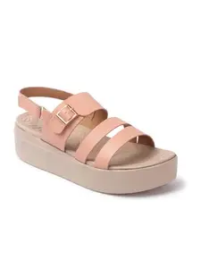 ELLE Women Sandal, Colour-Peach, Size-UK 7