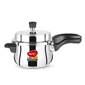 Pigeon by Stovekraft 14502 Induction Base Outer Lid Stainless Steel Pressure Cooker, 5L, Silver price in India.