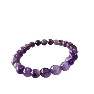 Gallery Millennium The Millennium Gallery Elegant Purple Amethyst Bracelet AAA+++ Quality Finely Crafted Amethyst Bracelet Seamless Stretchability For All Wrists जमुनिया रत्न