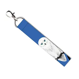 ISEE 360® White Owl Lanyard Tag with Swivel Lobster for Gift Luggage Bags Backpack Laptop Bags L X H 5 X 0.8 INCH