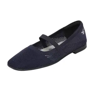 MONROW Ballerinas for Women & Girls | Fancy & Stylish Ballerinas | Extra Cushioning & Comfortable, Fashionable, Light Weight, Fashion Ballerinas for Girls (Navy Blue/6-UK)