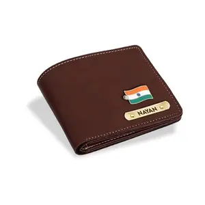 NAVYA ROYAL ART Men's Personalized Wallet | Leather Customized Purse with Name & Charm | Unique Birthday/Anniversary/Valentine's Gift for Men - Brown Wallet