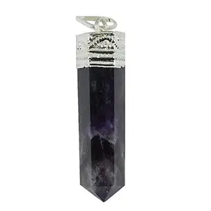 ASTROGHAR Amethyst Pencil Shaped Crystal Purple Pendant For men And Women