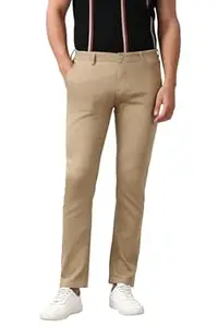 Peter England Men's Super Slim Fit Stretchable Casual Trousers | Office Sleek & Trendy Look