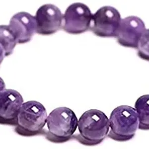 Aanya Gems Amethyst Natural Stone Bead Bracelet Power Bracelet for women men 8 mm stone with Lab Certificate