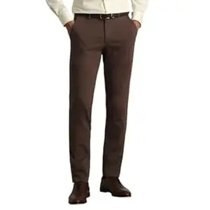 Van Heusen Men Mid Rise Move Labs Knitted Premium Trousers | 360 Degree Stretch| Auto-Flex Waist Band |Wrinkle Free