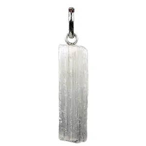 ASTROGHAR Selenite rough crystal pencil shape pendant For Men & Women