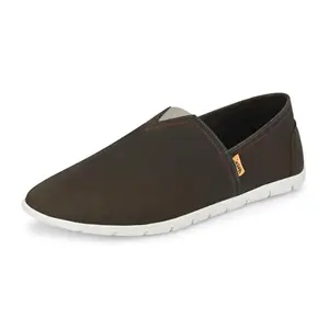 HITZ Men's Coco Leather Slip On Casual Shoes - UK 10 Brown