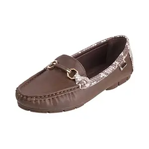 Mochi Womens Synthetic Brown Loafers (Size (7 UK (40 EU))