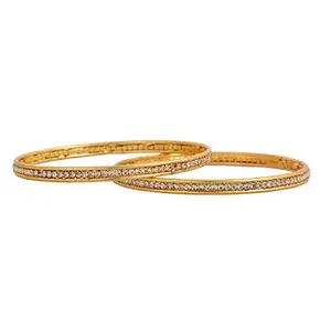 Shreeji art Fashion Jewellery Traditional Gold Plated Bracelet Bangles Set for Girls and Women (2-10)