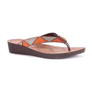 inblu Stylish Fashion Sandal/Slipper for Women | Comfortable | Lightweight | Anti Skid | Casual Office Footwear 91D8 (Tan, Size- 3 UK)