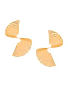 Yellow Chimes Drop Earrings for Women | Fashion Golden Women Earrings | Gold Plated Bold Statement Style Twisted Earrings for Girls | Birthday Anniversary Gift for Wife