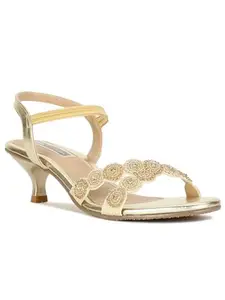 BATA Women PEACH SANDAL E 23 Gold Sandal UK 6 (6698023)