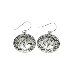 Mohnaa Jewels 925 Solid Sterling Silver Beautiful Designer Life of Tree Earrings for Women