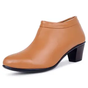TRASE Women Boots with 2-Inch Block Heel | Stylish & Durable Footwear for Every Occasion (Tan, 5 UK)