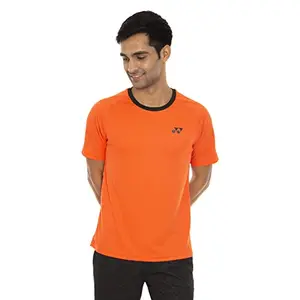 YONEX BADMINTON APPERAL TSHIRT ROUND NECK M 1641 178B 19S SCARLET IBIS JET BLACK S