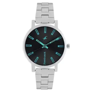 Fastrack Grey Dial Silver Band Analog Stainless Steel Watch For Women -NR68010SM04