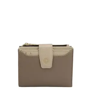 Da Milano Mini Leather Wallet for Women - Greyish Taupe