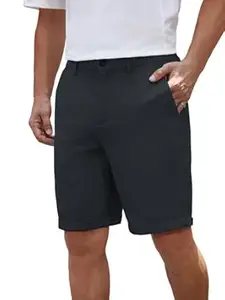 TAGDO Men's Woven Solid Color Short Mid-Rise Straight Leg Shorts (2027)