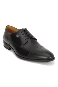 Louis Philippe Men Black PU Derby Shoes