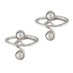 Unniyarcha 92.5 Pearl Sterling Silver Toe Rings (Pair) For Women's Pure Silver 925, Sterling Silver Jewellery with Certificate of Authenticity & 925 Toe Rings for Women's Silver, God, Religion