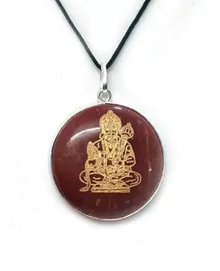 ASTROGHAR Natural red Jasper Crystal Tum Rakshak Kahu Ko Darna Hanuman Ji Crystal Pendant