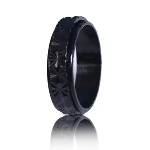 Black coloured stainless steel Finger ring | Spinner ring for boys and girls | unisex ring | Casual style & Perfect for any occasion