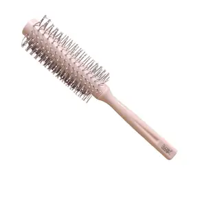 Scarlet Line Professional Medium Round Hair Brush with Anti Slip Handle, Ball Tip Nylon Bristles Round Brush for Hair Styling_Pink