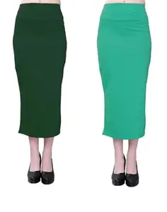 Women's Perfect Curvy Look Saree Shapewear | Seamless, Comfortable & Slimming Petticoat | Body Shaper for Sarees & Lehengas_Bottom Wear_XXL#387 Green-Light Green_BAZ