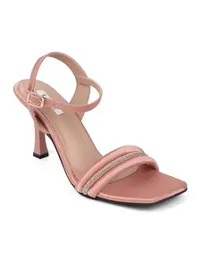 ELLE Women Sandal,Peach,UK-8