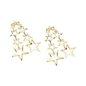 SOHI Gold Plated Stars Contemporary Drop Earring For Women and girls, Fashion Accessories, jewellery for women, drop earrings, artificial earrings for women (6875)