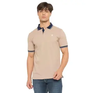 Duke Stardust Men Half Sleeve Cotton T-Shirt (LF7254_Sand_XL)