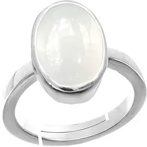 JAGDAMBA GEMS 6.25 Ratti 5.56 Carat A+ Quality Rainbow Moonstone Gemstone Ring for Women and Men