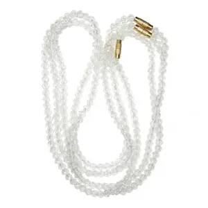 White Glass Beads Necklace for Women, Handmade Elegant Beads Jewelry, Pack of 1