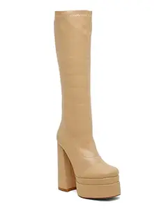 Flat n Heels Womens Beige Boots FnH E3543-BG