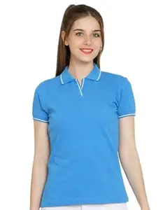 Scott International Women’s Cotton Polo T-Shirt | Half Sleeve Plain Collar Tee | Stylish Casual Top | Plain T-Shirt for Girls | Workwear for Office & Casual Wear