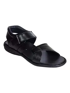 AJANTA Men Formal Black Synthetic Sandal