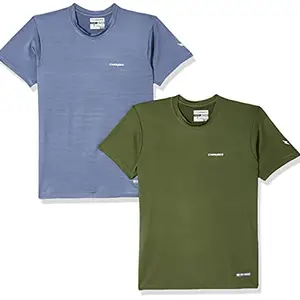 Charged Endure-003 Chameleon Spandex Knit Round Neck Sports T-Shirt Light-Grey Size Small And Charged Endure-003 Chameleon Spandex Knit Round Neck Sports T-Shirt Olive Size Small